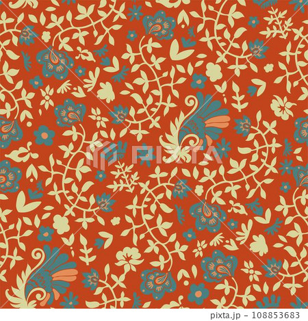 Retro blooming seamless pattern, floral print 108853683