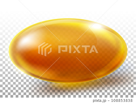 Fish oil or vitamin E capsule isolated transparent 108853838