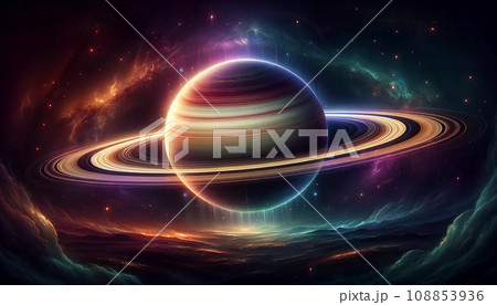宇宙空間に浮かぶ惑星 108853936