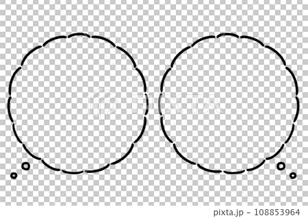シンプルな線画の手書き風の雲型の吹き出し 108853964