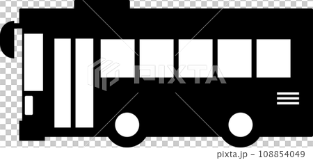 バスのシンプルなモノクロイラスト 108854049