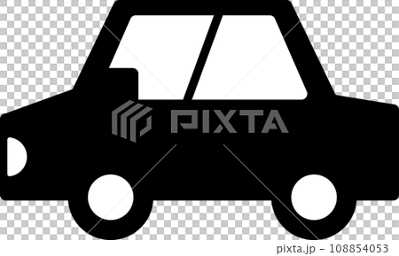 Simple monochrome illustration of a car Simple monochrome illustration of a car 108854053