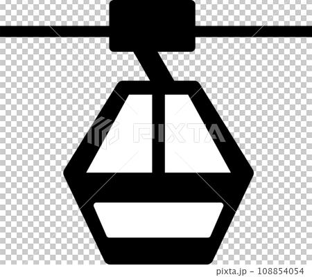 Simple monochrome illustration of ropeway Simple monochrome illustration of ropeway 108854054