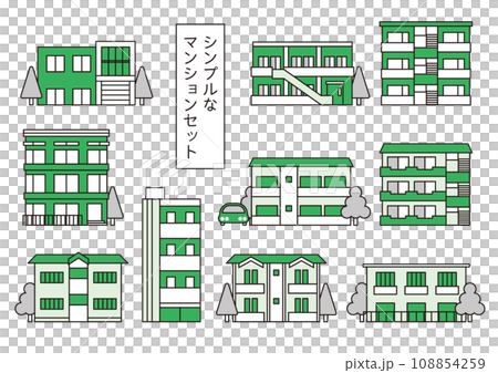 Simple apartment icon set Simple apartment icon set 108854259