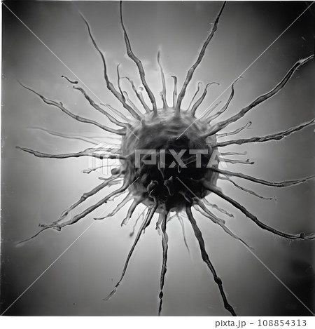 A close up digital illustration of a cell. 108854313