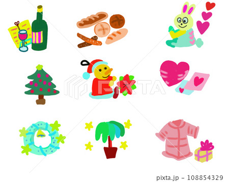 可愛いクリスマスのイラスト素材 可愛いクリスマスのイラスト素材 108854329