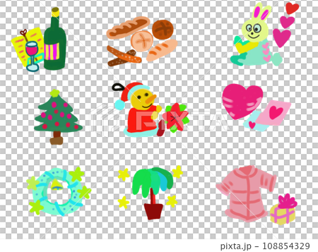 可愛いクリスマスのイラスト素材 可愛いクリスマスのイラスト素材 108854329