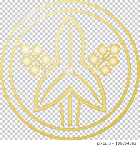 Family crest: Full shadow circle with standing swamp [gold] 108854362