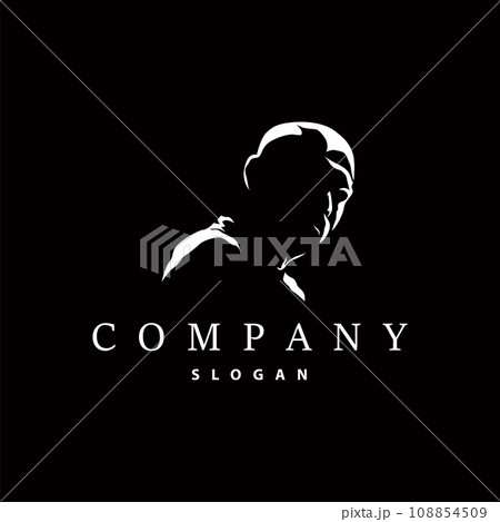 Mafia Logo, Man Silhouette Tuxedo Suit Detective Design Background With Simple Line Mafia Logo, Man Silhouette Tuxedo Suit Detective Design Background With Simple Line 108854509