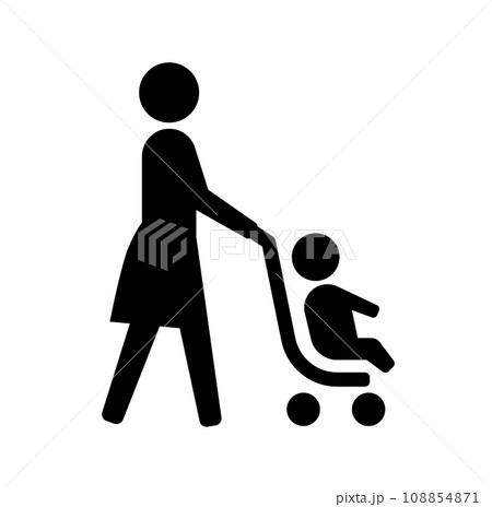 ベビーカーと母親 パブリックアイコン ベビーカーと母親 パブリックアイコン 108854871