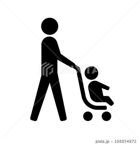 ベビーカーと人物　男性　パブリックアイコン 108854872