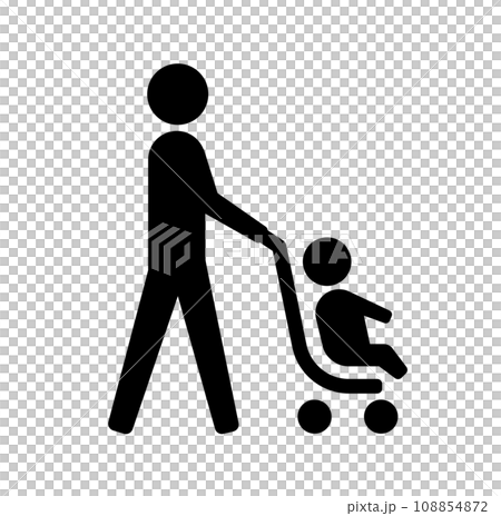 嬰兒車和人男性公共圖標 嬰兒車和人男性公共圖標 108854872