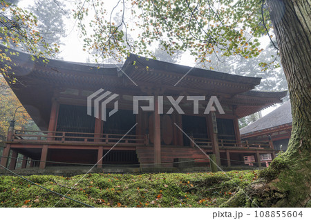 比叡山延暦寺西塔 雨の常行堂・法華堂(にない堂) 比叡山延暦寺西塔 雨の常行堂・法華堂(にない堂) 108855604