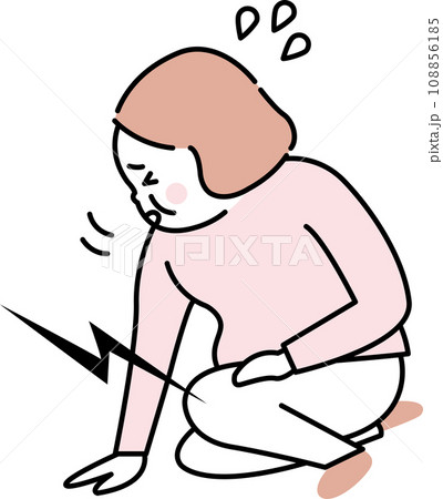 変形性膝関節症の高齢女性正座できない 108856185