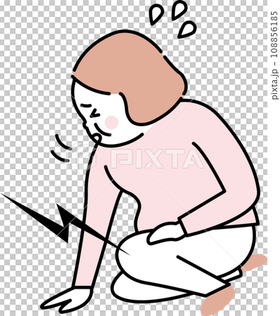 変形性膝関節症の高齢女性正座できない 108856185