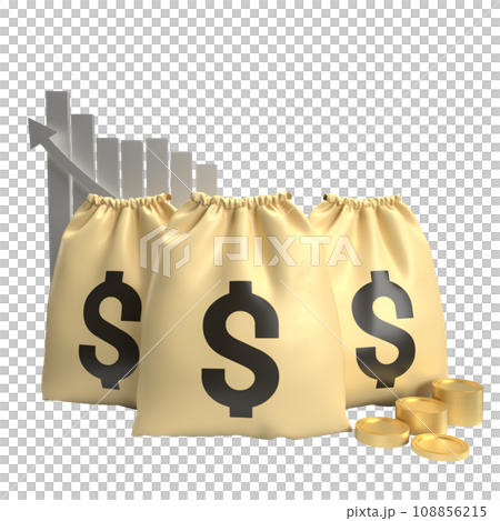 The Money Bag and gold coins for Business concept 3d rendering. 108856215