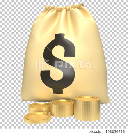 The Money Bag and gold coins for Business concept 3d rendering. 108856216