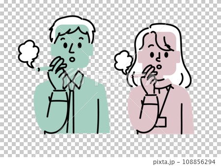 Illustration set of businessmen smoking cigarettes Illustration set of businessmen smoking cigarettes 108856294