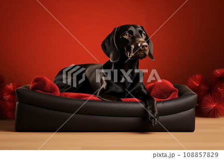 犬用ベッドと犬　AI生成画像　AI画像 108857829