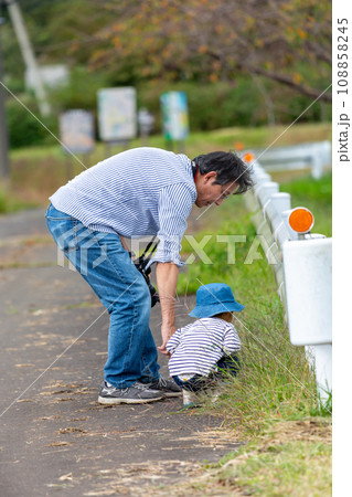 親子で秋の虫捕り 108858245