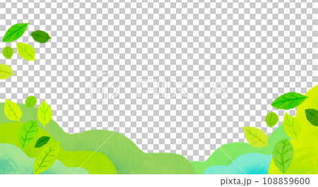 爽やかな若葉が舞うフレーム　背景素材 108859600