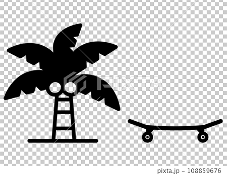 Skateboard palm tree icon Skateboard palm tree icon 108859676