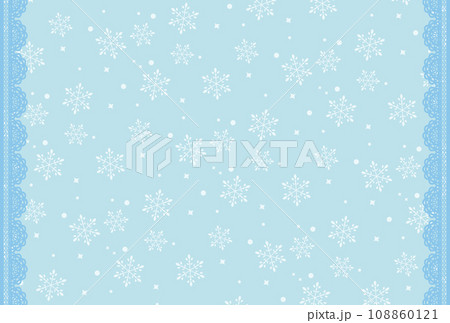雪の結晶のパターン背景　レースの縁飾り 108860121