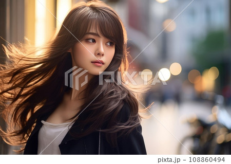 ロングヘアの女性　AI生成画像　AI画像 108860494