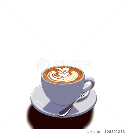 白いコーヒーカップのイラストのカフェスペース 108861258