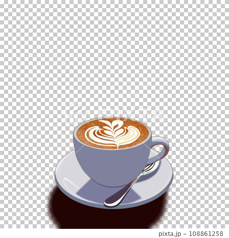 白いコーヒーカップのイラストのカフェスペース 108861258