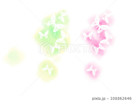 蝶のシルエットの水彩アブストラクト、ワンポイント 蝶のシルエットの水彩アブストラクト、ワンポイント 108862646