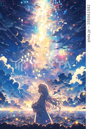 光の塔と女の子 光の塔と女の子 108862882