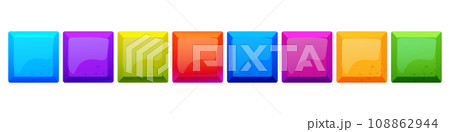 Game bricks set, colorfull blocks, puzzle in cartoon style isolated on white background. Creative detailed shapes Game bricks set, colorfull blocks, puzzle in cartoon style isolated on white background. Creative detailed shapes 108862944