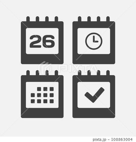 Icon page calendar - 26 day, agenda, timer, done 108863004