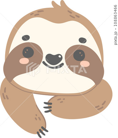 Cute Baby Sloth Sitting cartoon nursery illustration Cute Baby Sloth Sitting cartoon nursery illustration 108863466