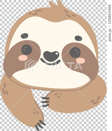 Cute Baby Sloth Sitting cartoon nursery illustration Cute Baby Sloth Sitting cartoon nursery illustration 108863466