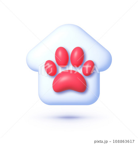 Pet shop 3d icon, great design for any purposes. Vector illustration 108863617