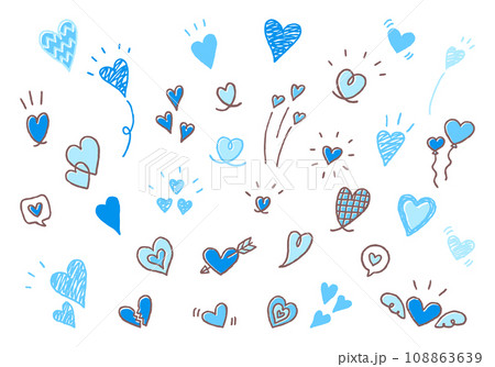 かわいいハートの手描きイラスト かわいいハートの手描きイラスト 108863639