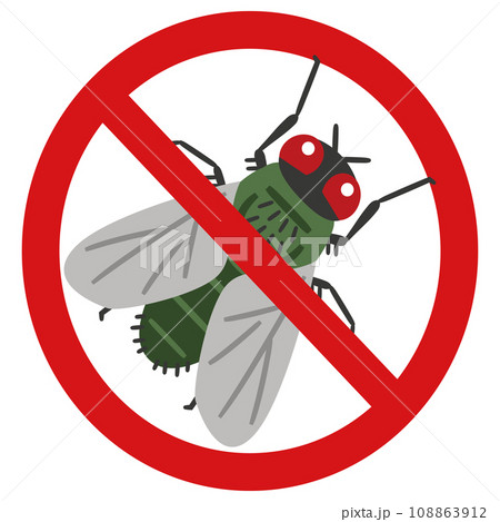 ハエ禁止マーク 108863912