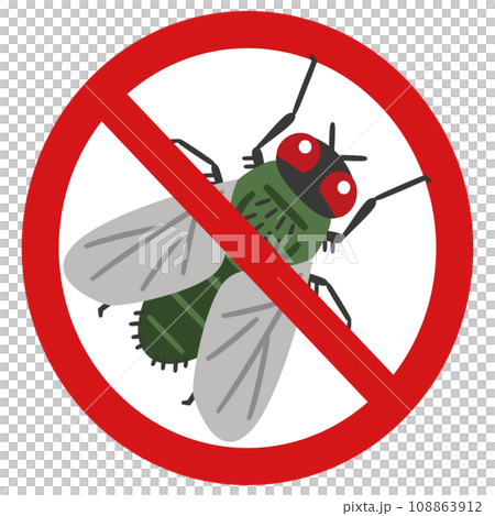 ハエ禁止マーク 108863912