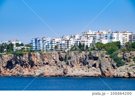 The coastline of Antalya, the landscape of city of Antalya is a view of the coast and the sea. 108864200