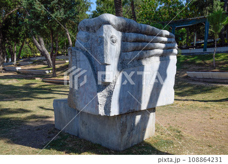 Marble sculpture in Karaalioglu Park. 108864231
