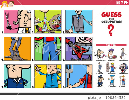 guess the occupation cartoon educational activity guess the occupation cartoon educational activity 108864522