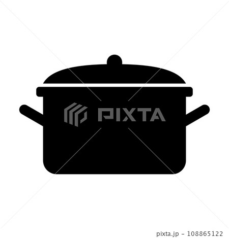 鍋のシルエットアイコン。鍋料理のシルエットアイコン。ベクター。 108865122