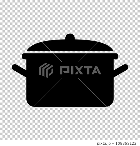 鍋のシルエットアイコン。鍋料理のシルエットアイコン。ベクター。 108865122