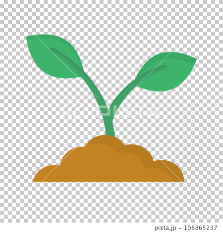 土壤和生長的芽圖示。植物栽培圖標。向量。 土壤和生長的芽圖示。植物栽培圖標。向量。 108865237