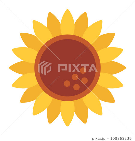 ポップなひまわりのアイコン。ベクター。 108865239