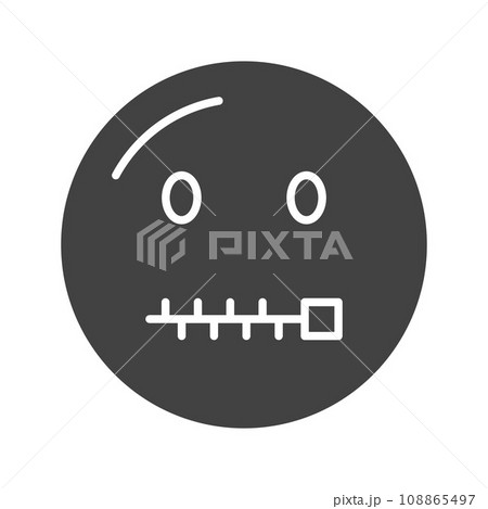 Zipper-Mouth Face icon vector image. 108865497