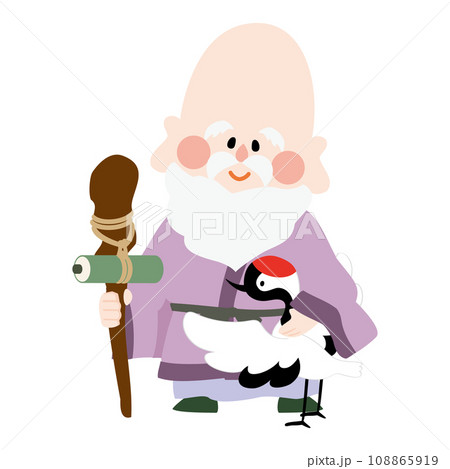 かわいい福禄寿のベクターイラスト 108865919