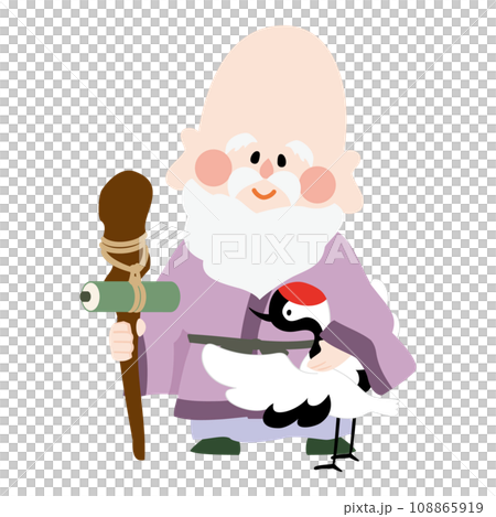 かわいい福禄寿のベクターイラスト 108865919